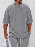 Casual Jacquard Knit 2-Piece Outfits Sports Set coofandy 