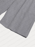 Casual Jacquard Knit 2-Piece Outfits Sports Set coofandy 