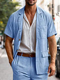 Lightweight 100% Cotton Blazer Shorts Set Sets coofandy 