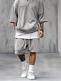 Fake Two-Piece T-shirt Shorts Set Sets coofandy 