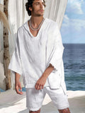 Stylish 100% Cotton Hoodie Set Sets coofandy White M 