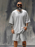Relaxed Fit Solid 2-Piece Tracksuit Sets coofandy 