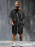 Leisure Loose 2-Piece Matching Sets Sets coofandy Black M 