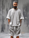 Casual Oversized Fit T-shirt Shorts Set Sets coofandy 