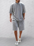 Classic Stripes 100% Cotton Tracksuit Set Sets coofandy Grey M 