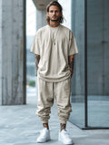 Soft Stretch T-shirt Jogger Pants Set Sets coofandy 