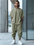 Soft Stretch T-shirt Jogger Pants Set Sets coofandy 