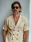 Casual Linen Blend Blazer Shorts Set Sets coofandy 