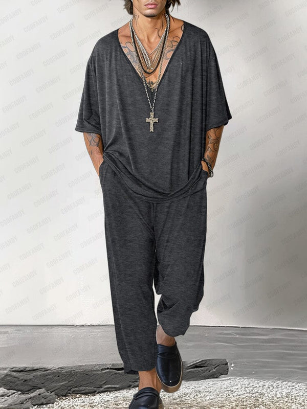 Soft Stretch 2-Piece Matching Set Sets coofandy Dark Grey M 