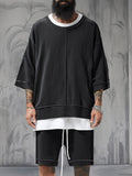 Leisure Trendy Color Block Tracksuit Set Sports Set coofandy 