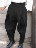 Fashion Cross Pleated Pants Pants coofandy Black M 