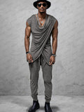 Stretch Crossover Top Pants Set Sets coofandy Gray M 