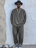 Casual Timeless 100% Cotton Set Sets coofandy Grey M 
