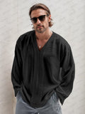 Leisure Simple Pullover Top Shirts coofandy Black M 