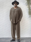Essential 2-Piece Matching Sets Sets coofandy Brown M 