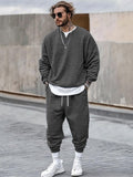 Trendy 2-Piece Tracksuit Set Sports Set coofandy Black M 