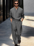 Modern Timeless Cotton 2-Piece Set Sets coofandy Dark Gray M 