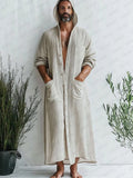 Comfy Hooded 100% Cotton Robe Robe coofandy Apricot M 