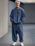 Fashion Faux Denim 2-Piece Set Sets coofandy Blue M 
