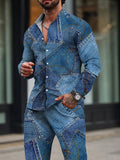 Modern Denim Print 2-Piece Set
