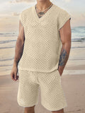 Breathable Mesh Knit Casual Set
