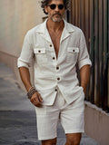 Lightweight Cotton Suit Jacket Shorts Set