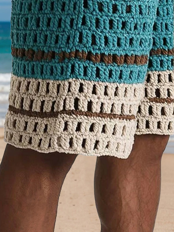 Casual Resort Knit Braided Shorts