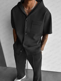 Urban Street Style Hooded Shirt Set