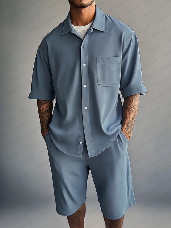 Essential Relaxed Fit Shirt Shorts Set