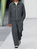 Casual Practical Design Jacket Pants Set