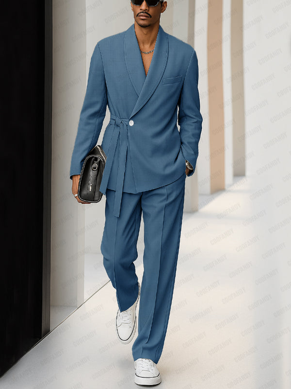 Trendy Urban Shoulder Pad Thin Suit Set