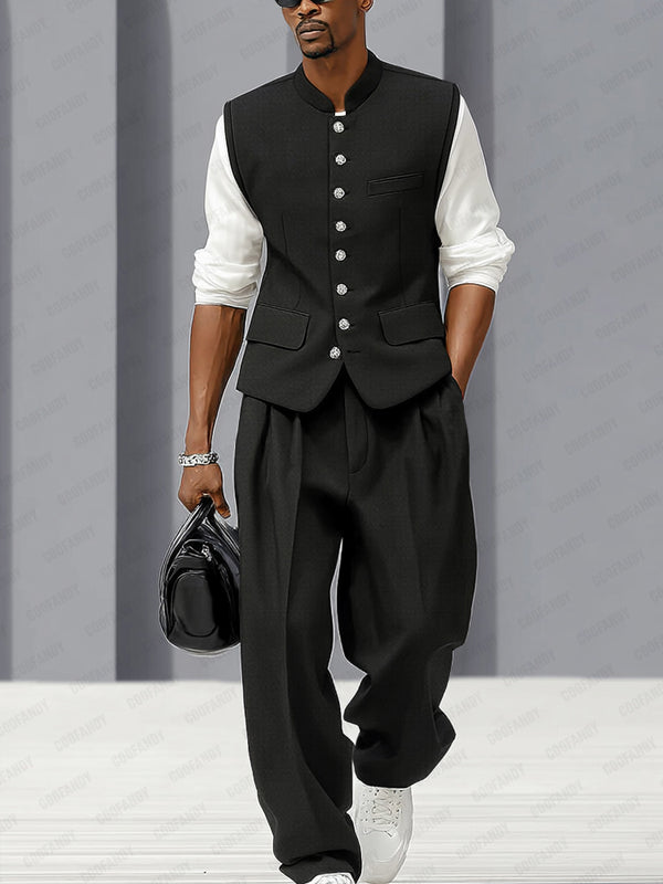 Urban Casual Thin Suit Vest and Pants Set