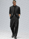 Urban Style Metallic Button Suit Set