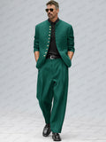 Urban Style Metallic Button Suit Set