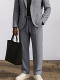 Fashion Suede Contrast Color Suit Set