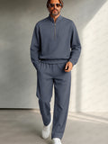 Minimalist Mock Neck Top Straight Pant Set