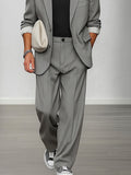 Smart Casual Striped Blazer and Pants Set