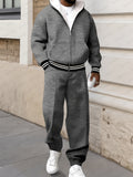 Sporty Street Style Hooded Jacket Set