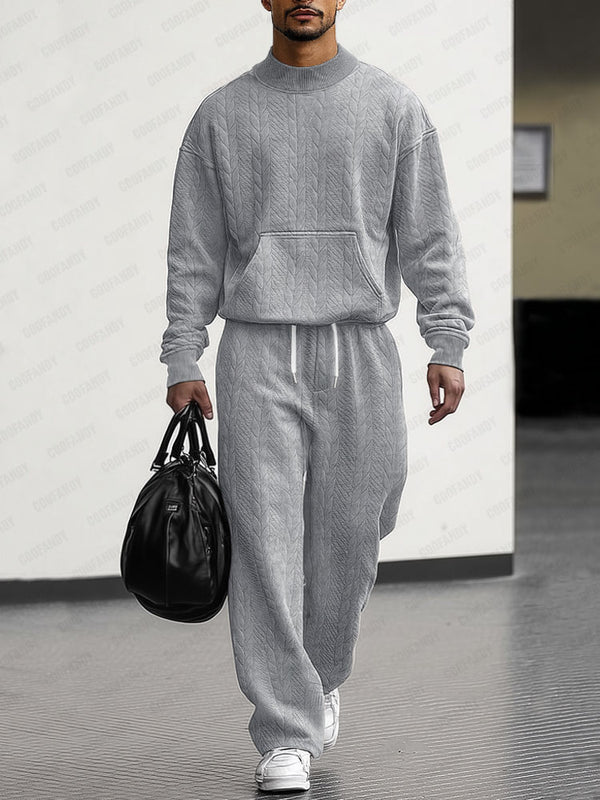 Athleisure Jacquard Loose Fit 2-Piece Set