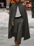 Modern High Neck Cape and Pants Set