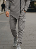Trendy Asymmetric Design Jacket Pants Set