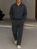 Casual Luxury Knit Polo Shirt Pants Set