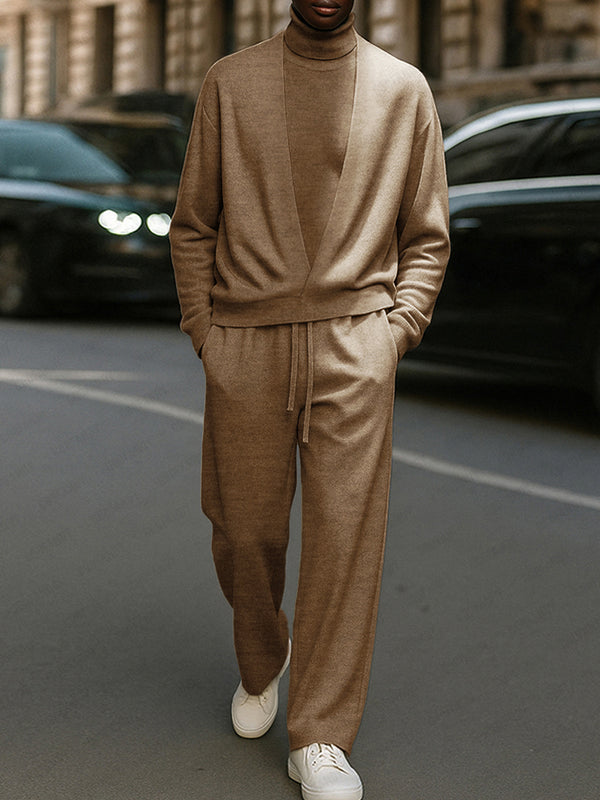 Minimalist Comfort Turtleneck Top Pants Set