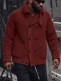 Casual Double Breasted Knit Cardigan