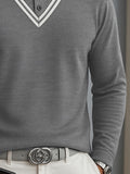 Versatile Colorblock Stripe Collar Shirt