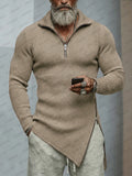 Trendy Asymmetric Hem Elastic Knit Top