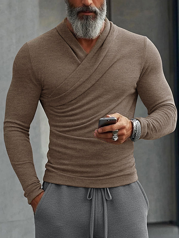 Trendy Cross Neck Long Sleeve Undershirt