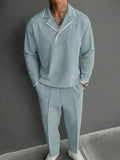 Contrast Color Trim Matching Top and Pants Set