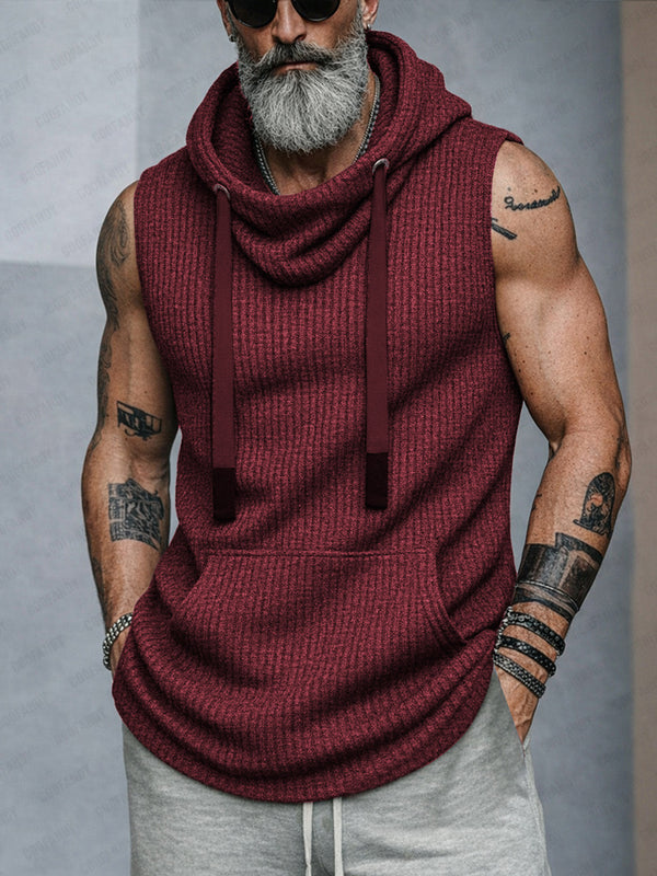 Sporty Hooded Knit Tank Top