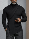 Minimalism Turtleneck Scarf-Decorated Knit Undershirt